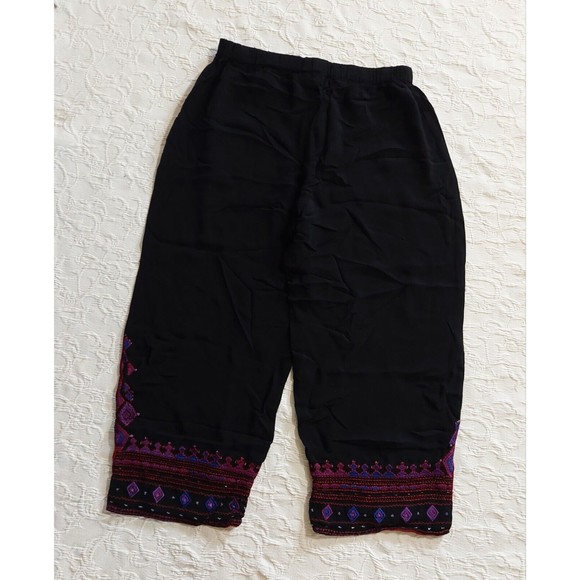Chicos Design Pants Women's Size 3 (XL),Rayón, Embroidery, Black ,Straingh Legs. - Picture 7 of 9